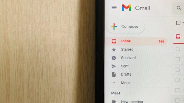 Gmail's web client on a smartphone