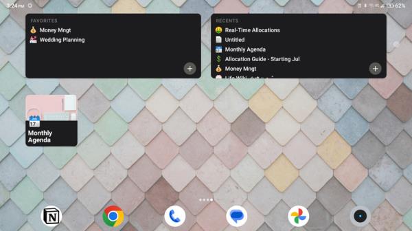 notion android widgets