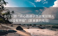 今日实测“开心跑胡子怎么发现别人有没有开挂”(原来真的有挂)