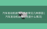 汽车发动机故障灯亮的常见几种原因 (汽车发动机故障灯亮是什么情况)