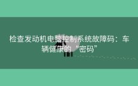检查发动机电脑控制系统故障码：车辆健康的“密码”
