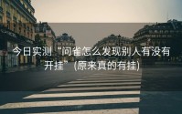 今日实测“问雀怎么发现别人有没有开挂”(原来真的有挂)