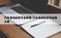汽车发动机型号怎样看,汽车发动机型号在哪儿看