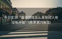 今日实测“嘉邻游戏怎么发现别人有没有开挂”(原来真的有挂)