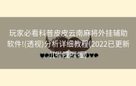 玩家必看科普皮皮云南麻将外挂辅助软件!(透视)分析详细教程(2022已更新)(哔哩哔哩)