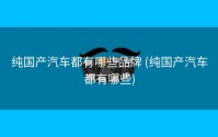 纯国产汽车都有哪些品牌 (纯国产汽车都有哪些)