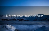 探秘神经网络：智能的神经网络