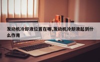 发动机冷却液位置在哪,发动机冷却液起到什么作用