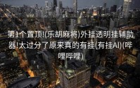 第1个置顶!(乐胡麻将)外挂透明挂辅助器!太过分了原来真的有挂(有挂Al)(哔哩哔哩)