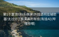 第1个置顶!(科乐棋牌)外挂透明挂辅助器!太过分了原来真的有挂(有挂Al)(哔哩哔哩)