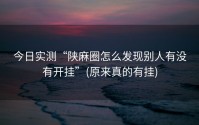 今日实测“陕麻圈怎么发现别人有没有开挂”(原来真的有挂)