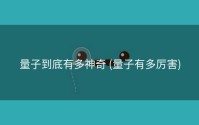 量子到底有多神奇 (量子有多厉害)
