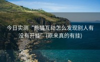 今日实测“熊猫互动怎么发现别人有没有开挂”(原来真的有挂)