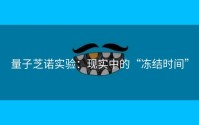 量子芝诺实验：现实中的“冻结时间”