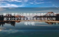 第1个置顶!(小唐麻将)外挂透明挂辅助器!太过分了原来真的有挂(有挂Al)(哔哩哔哩)