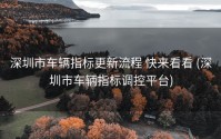 深圳市车辆指标更新流程 快来看看 (深圳市车辆指标调控平台)