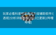 玩家必看科普明星麻将外挂辅助软件!(透视)分析详细教程(2022已更新)(哔哩哔哩)