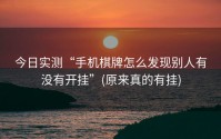 今日实测“手机棋牌怎么发现别人有没有开挂”(原来真的有挂)