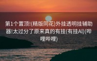 第1个置顶!(精版同花)外挂透明挂辅助器!太过分了原来真的有挂(有挂Al)(哔哩哔哩)
