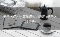 新手入门php要学哪些内容呢 (新手入门谱子)