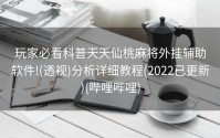 玩家必看科普天天仙桃麻将外挂辅助软件!(透视)分析详细教程(2022已更新)(哔哩哔哩)