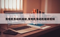 发电机发动机维修,发电机发动机维修视频