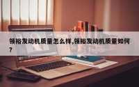 领裕发动机质量怎么样,领裕发动机质量如何?