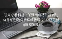 玩家必看科普丫丫湖南麻将外挂辅助软件!(透视)分析详细教程(2022已更新)(哔哩哔哩)