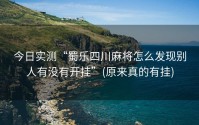 今日实测“蜀乐四川麻将怎么发现别人有没有开挂”(原来真的有挂)