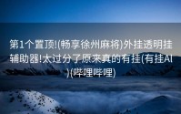 第1个置顶!(畅享徐州麻将)外挂透明挂辅助器!太过分了原来真的有挂(有挂Al)(哔哩哔哩)