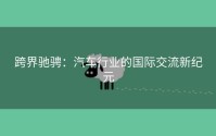跨界驰骋：汽车行业的国际交流新纪元