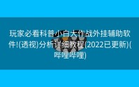 玩家必看科普小白大作战外挂辅助软件!(透视)分析详细教程(2022已更新)(哔哩哔哩)