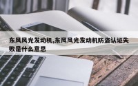 东风风光发动机,东风风光发动机防盗认证失败是什么意思