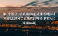 第1个置顶!(咳咳嗨麻将)外挂透明挂辅助器!太过分了原来真的有挂(有挂Al)(哔哩哔哩)