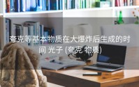 夸克等基本物质在大爆炸后生成的时间 光子 (夸克 物质)