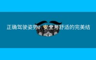 正确驾驶姿势：安全与舒适的完美结合