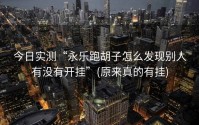 今日实测“永乐跑胡子怎么发现别人有没有开挂”(原来真的有挂)