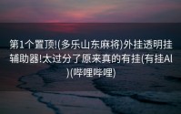 第1个置顶!(多乐山东麻将)外挂透明挂辅助器!太过分了原来真的有挂(有挂Al)(哔哩哔哩)