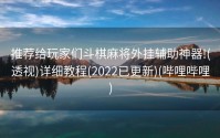 推荐给玩家们斗棋麻将外挂辅助神器!(透视)详细教程(2022已更新)(哔哩哔哩)