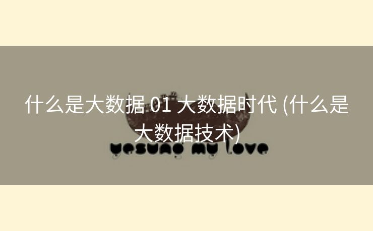 什么是大数据 01 大数据时代 (什么是大数据技术)