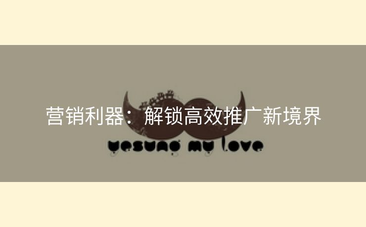 营销利器：解锁高效推广新境界