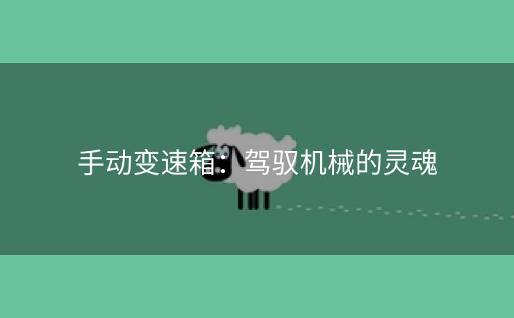 手动变速箱：驾驭机械的灵魂