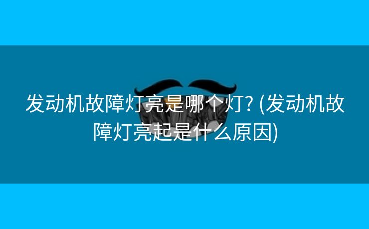 发动机故障灯亮是哪个灯? (发动机故障灯亮起是什么原因)
