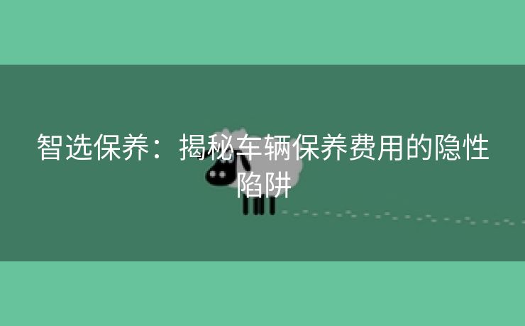 智选保养：揭秘车辆保养费用的隐性陷阱