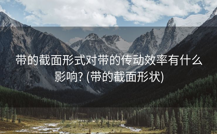 带的截面形式对带的传动效率有什么影响? (带的截面形状)
