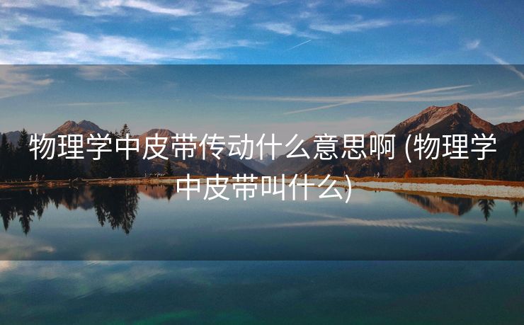 物理学中皮带传动什么意思啊 (物理学中皮带叫什么)