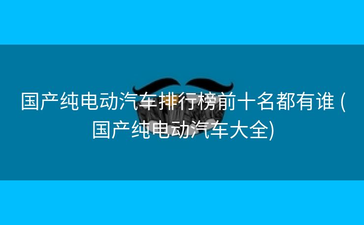 国产纯电动汽车排行榜前十名都有谁 (国产纯电动汽车大全)
