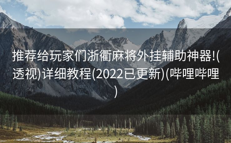 推荐给玩家们浙衢麻将外挂辅助神器!(透视)详细教程(2022已更新)(哔哩哔哩)