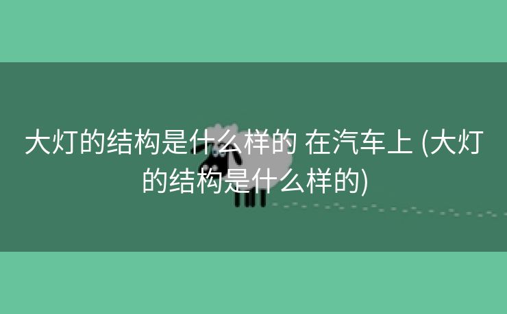大灯的结构是什么样的 在汽车上 (大灯的结构是什么样的)