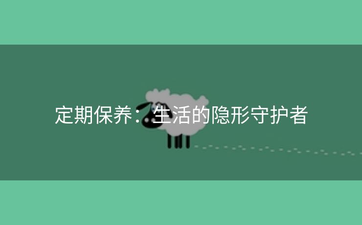 定期保养：生活的隐形守护者